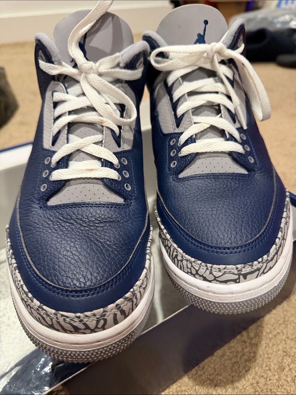 Jordan 3 retro midnight blue size 12 - Picture 2 of 4